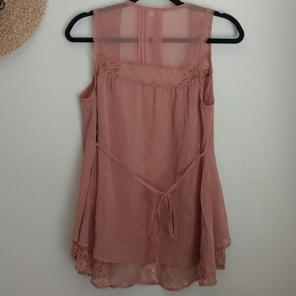 Lace net summery high low anthropologie open vest - Picture 5 of 6